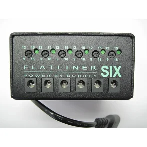(BRUGT) Burkey Six Flatliner Strmforsyning til Guitarpedaler